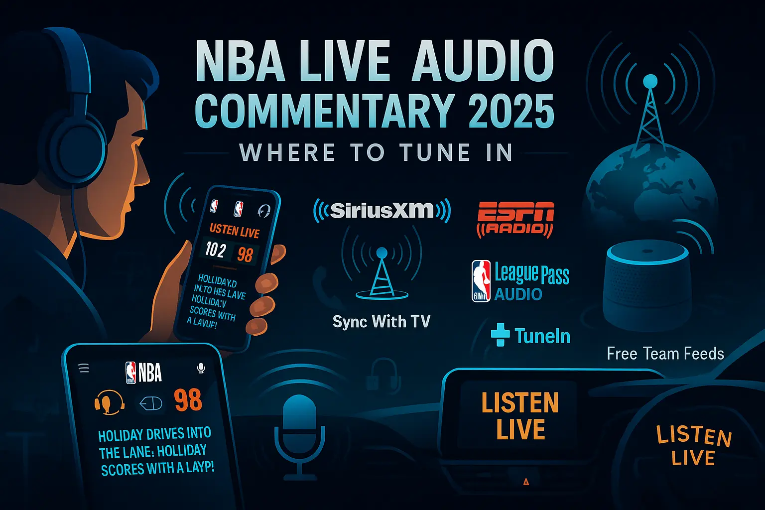 NBA Live Audio Commentary: Where to Tune In for 2025 Games 1. Introduction to NBA Live Audio Commentary Why NBA Audio Commentary Matters for Fans For die-hard basketball enthusiasts, live NBA audio commentary delivers the pulse of the game—real-time play-by-play, expert analysis, and the electric atmosphere of the arena. Whether you're commuting, working, or prefer an immersive experience, audio broadcasts bring the action to life when video isn't an option. How Live Commentary Enhances Your NBA Experience Audio broadcasts often dive deeper into strategy than TV coverage, with veteran announcers breaking down nuances missed on screen. Many fans sync radio feeds with muted televisions for richer insights, while others appreciate the portability of following games anywhere. What to Expect From This Guide This comprehensive resource covers every legal way to access NBA audio in 2025, from premium subscriptions to free streams. Discover platform comparisons, insider tips, and emerging trends that redefine how fans engage with the sport. 2. Top Platforms for NBA Live Audio Commentary in 2025 SiriusXM NBA Radio: Channel 86 Features The premier destination for 24/7 coverage, SiriusXM's Channel 86 offers live games, hometown broadcasts for teams like the Lakers and Rockets, and shows like "NBA Today" with insider analysis. Post-game segments include locker room interviews and fan interactions. ESPN Radio NBA Coverage and Affiliates With 450+ affiliate stations nationwide, ESPN Radio delivers consistent national game coverage. Their app streams exclusive commentary teams, often featuring former players providing tactical breakdowns during key moments. TuneIn: Free NBA Radio Streams TuneIn provides free access to local team broadcasts, while their $9.99/month premium tier removes ads and unlocks additional sports channels. Ideal for fans who want hometown commentary without subscription barriers. NBA League Pass Audio Options At $9.99/month, the official League Pass Audio service guarantees every game without blackouts. Seamless integration with smart speakers and carplay makes it a favorite for mobile listeners. 3. How to Listen to NBA Games on Radio Stations Finding Local NBA Radio Affiliates Most teams partner with flagship AM/FM stations in their markets—the NBA website maintains an updated directory. Local broadcasts often feature team-specific insights you won't find on national networks. National Radio Networks Covering NBA Beyond SiriusXM and ESPN, Westwood One airs marquee matchups, while CBS Sports Radio provides betting-focused analysis. These networks excel at cross-team comparisons during rivalry games. 4. Best Apps for NBA Live Audio Commentary How to Use the NBA App for Live Commentary The 2025 NBA app introduces DVR controls for audio—rewind up to two hours or jump into live games mid-broadcast. Its clean interface prioritizes quick access to ongoing matchups. ESPN App Features for NBA Audio Monitor up to four simultaneous game feeds with synchronized stats. The app's multi-view mode helps fantasy basketball players track multiple player performances in real time. 5. Free Options for NBA Audio Commentary Team Websites Offering Free Audio Over half of NBA teams stream games free on their official sites, typically featuring home broadcast teams. These often include pre-game warmup reports unavailable elsewhere. Podcasts With Live Game Coverage Shows like "No Dunks" and "Hoop Collective" blend live halftime analysis with listener Q&A sessions. Many incorporate real-time Twitter reactions during pivotal game moments. 6. International Access to NBA Radio Broadcasts Using VPNs to Access NBA Audio Abroad NordVPN and ExpressVPN reliably unlock geo-restricted content—connect to US servers for TuneIn or Canadian ones for Sportsnet feeds. Always choose servers closest to the broadcast origin for minimal lag. International Radio Partners UK fans can catch weekend games on BBC Radio 5 Live, while Australia's SEN network broadcasts 10+ weekly games with local analysts breaking down performances for southern hemisphere time zones. 7. NBA Playoffs and Finals Radio Coverage Special Broadcasts for Postseason Games SiriusXM adds a dedicated playoff channel, while ESPN deploys top-tier announcers. Expect extended pre-game coverage starting two hours before tipoff during championship series. Where to Find 2025 Finals Coverage Every Finals game streams on NBA digital platforms and partner networks. SiriusXM offers bonus content like live practice sessions and press conference coverage between games. 8. Expert Tips for the Best NBA Audio Experience Syncing Audio With TV Broadcasts Pause your TV at the opening jump ball, then align the radio feed using app delay settings (typically 1-15 seconds). Wired headphones reduce Bluetooth latency for perfect synchronization. Choosing the Right Commentary Team Home broadcasts offer team loyalty, while national crews provide balanced critique. Some fans prefer opposing teams' announcers for more objective analysis of their squad's weaknesses. 9. NBA Radio Commentary FAQ How Much Does NBA Audio Cost? Free options exist, but premium services range $9.99-$15.99/month. Annual plans save 20-30% on SiriusXM and League Pass Audio—ideal for season-long listeners. Can You Listen to NBA Games on Smart Speakers? Yes. Commands like "Play Celtics radio on TuneIn" work on Alexa/Google devices. Enable precise team names for best results—"Warriors" may default to music without "Golden State." What's the Delay on Radio Broadcasts? Terrestrial radio leads TV by 8-12 seconds. Internet streams lag 15-45 seconds behind radio—factor this in when syncing with video or live betting. 10. Future of NBA Audio Commentary Emerging Technologies in Sports Audio 3D audio experiments let listeners switch between court-level mic feeds—choose announcer, bench chatter, or crowd noise perspectives for customized immersion. AI and the Future of Play-by-Play Natural voice AI now handles basic play descriptions, freeing human announcers for deeper analysis. Beta tests allow choosing analyst pairs based on preferred expertise. Conclusion: Never Miss an NBA Broadcast Again From SiriusXM's premium coverage to free team streams, 2025 offers unprecedented access to live NBA audio. Implement these tips to enjoy games anywhere while gaining insights television can't match. The evolution of personalized commentary ensures every fan can craft their ideal listening experience.